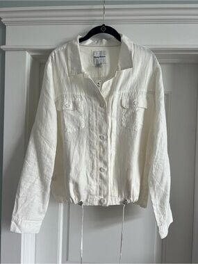 Tommy Bahama Cream Button-Front Linen Jacket